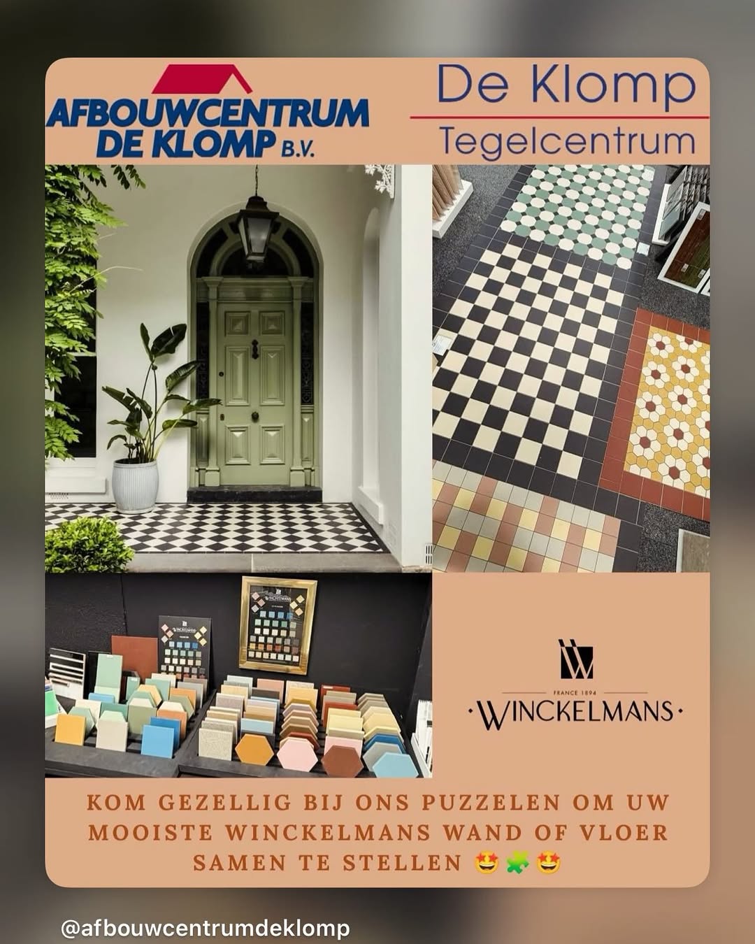 Winckelmans-tegels met kleurrijke stalen en geometrische vloerpatronen bij Tegelcentrum de Klomp